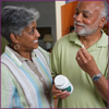 Senior couple discussing their dietary supplements